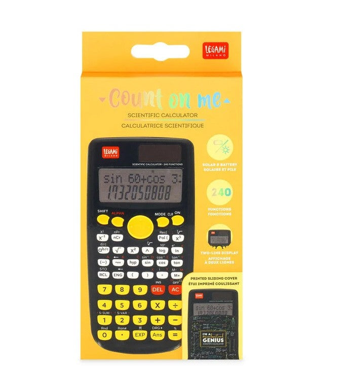 LEGAMI Wissenschaftlicher Taschenrechner Count on me Genius Schwarz/Gelb