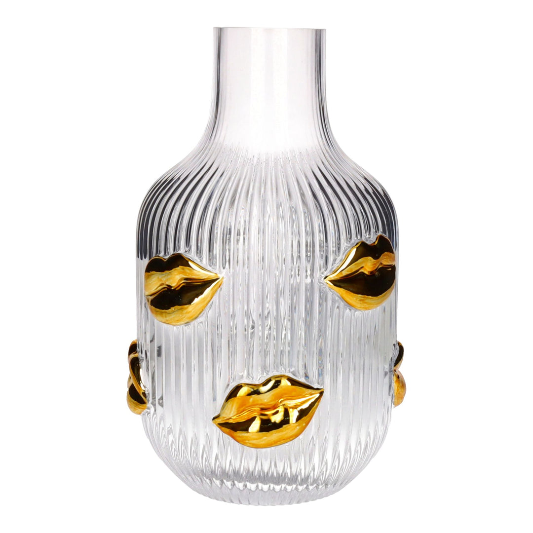 GIFTCOMPANY Vase L’AMOUR LIPPEN, Farbe Gold transparenet, Modell klein