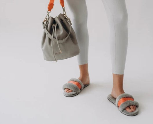 HEY MARLY Schuhe / Hausschuhe Signature Farbe Grey/Orange