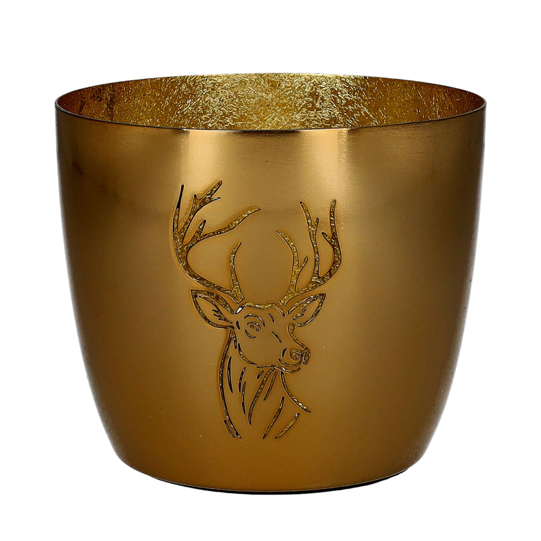 GIFTCOMPANY Windlicht Madras HIRSCH, Farbe Gold
