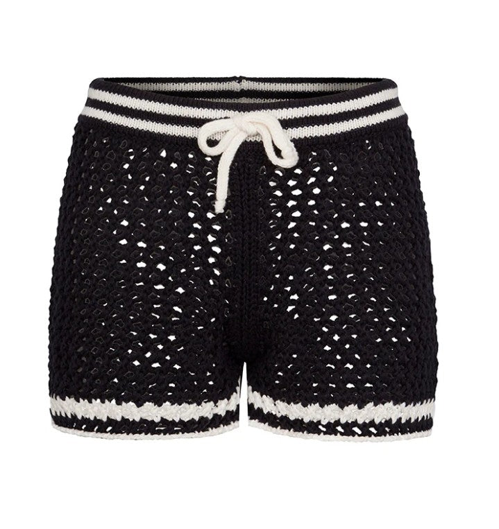 LIV BERGEN Hose / Short Crochet Navy