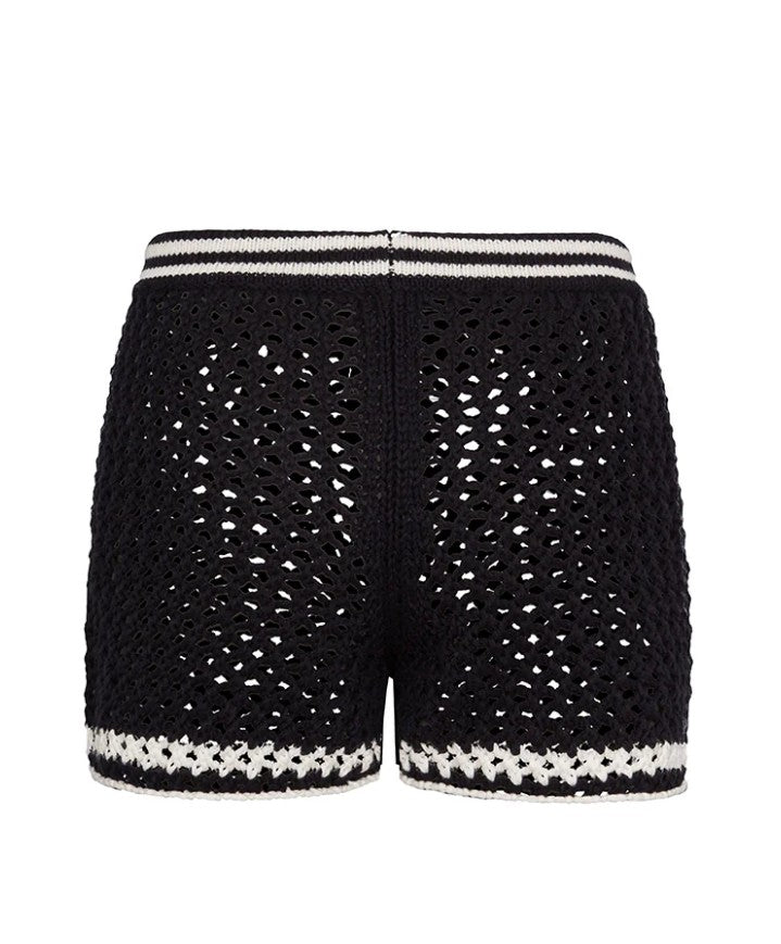 LIV BERGEN Hose / Short Crochet Navy