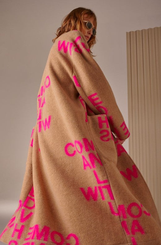 LIV BERGEN Mantel Iceland, Farbe Camel/Pink