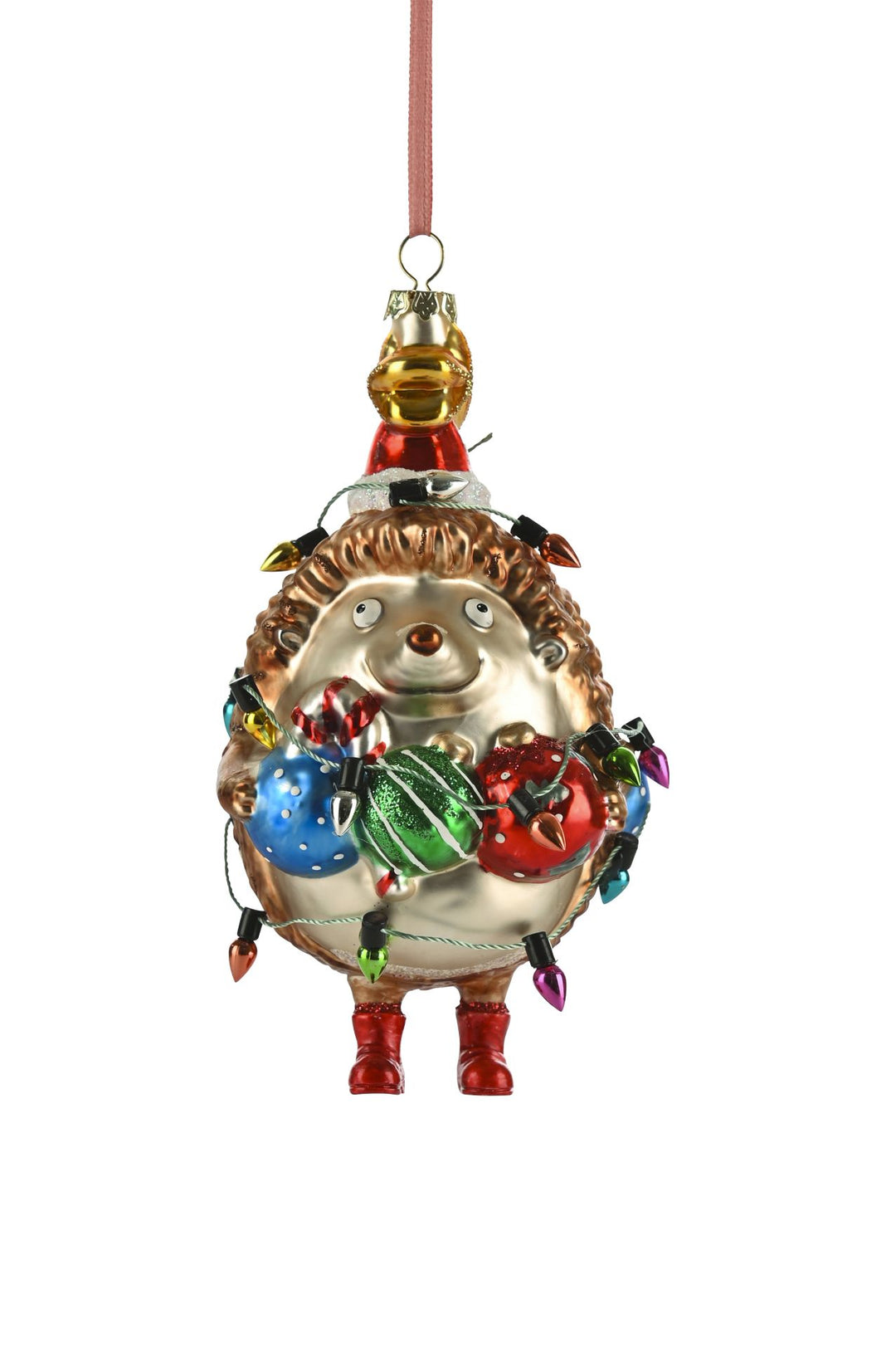 GIFTCOMPANY Christbaumkugel IGEL MIT LICHTERKETTE, Farbe Braun