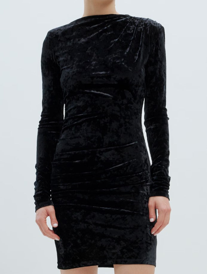 EDITED Kleid Isamara, Samtoptik, Farbe Schwarz