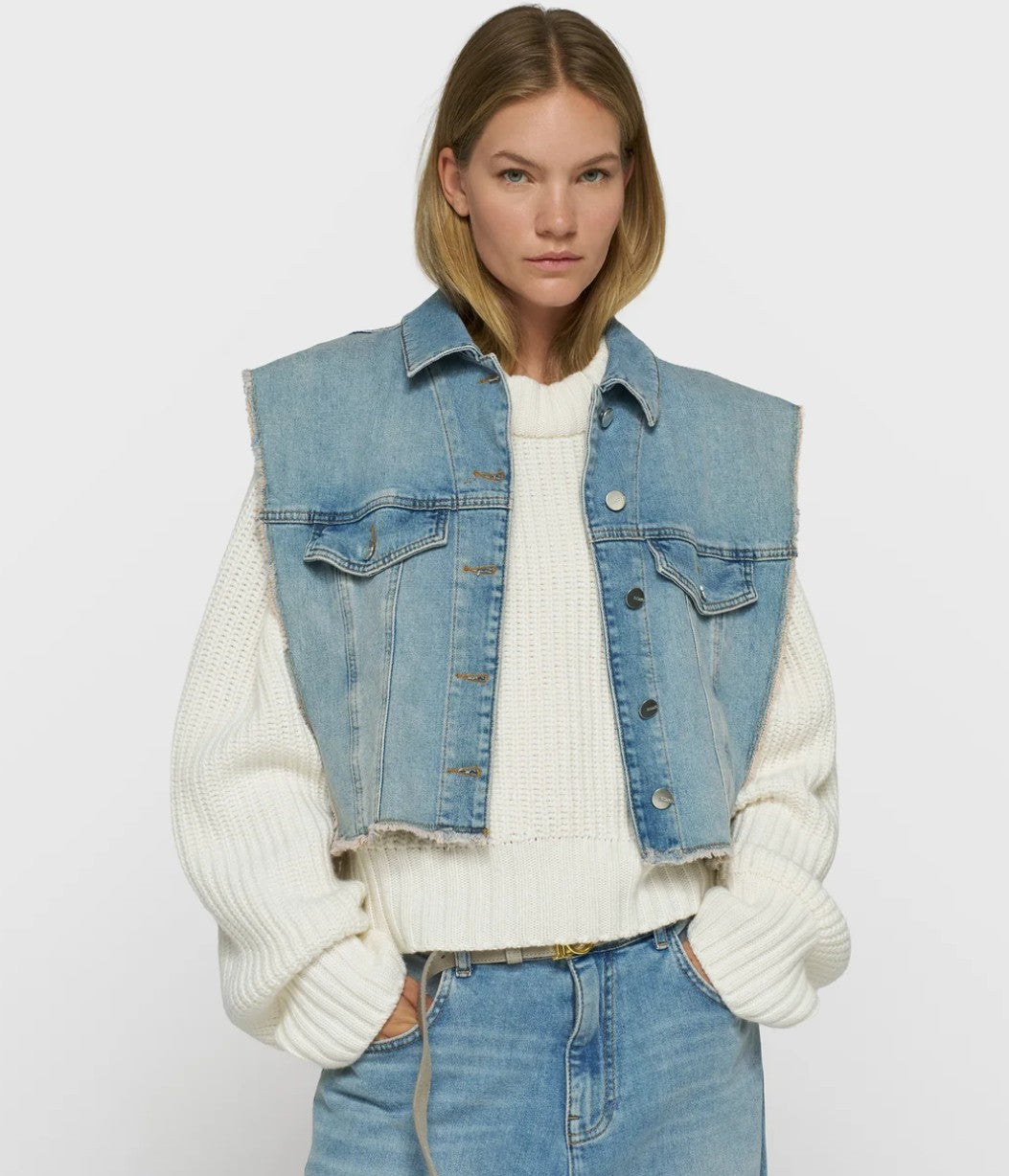 10DAYS Jeans Denim Gilet Weste, Farbe Blue Denim