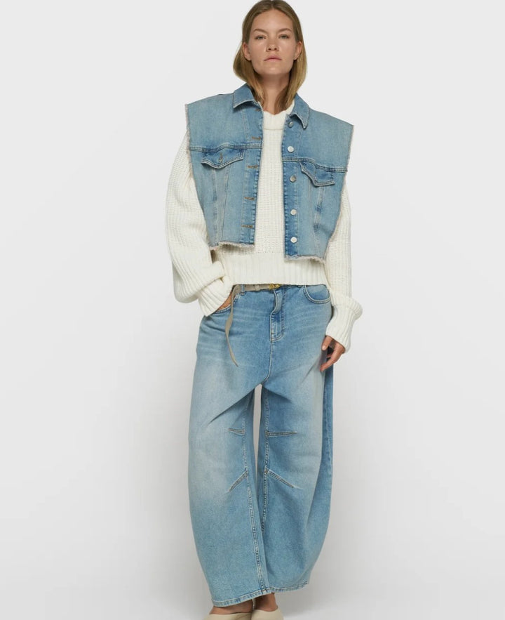 10DAYS Jeans Denim Gilet Weste, Farbe Blue Denim