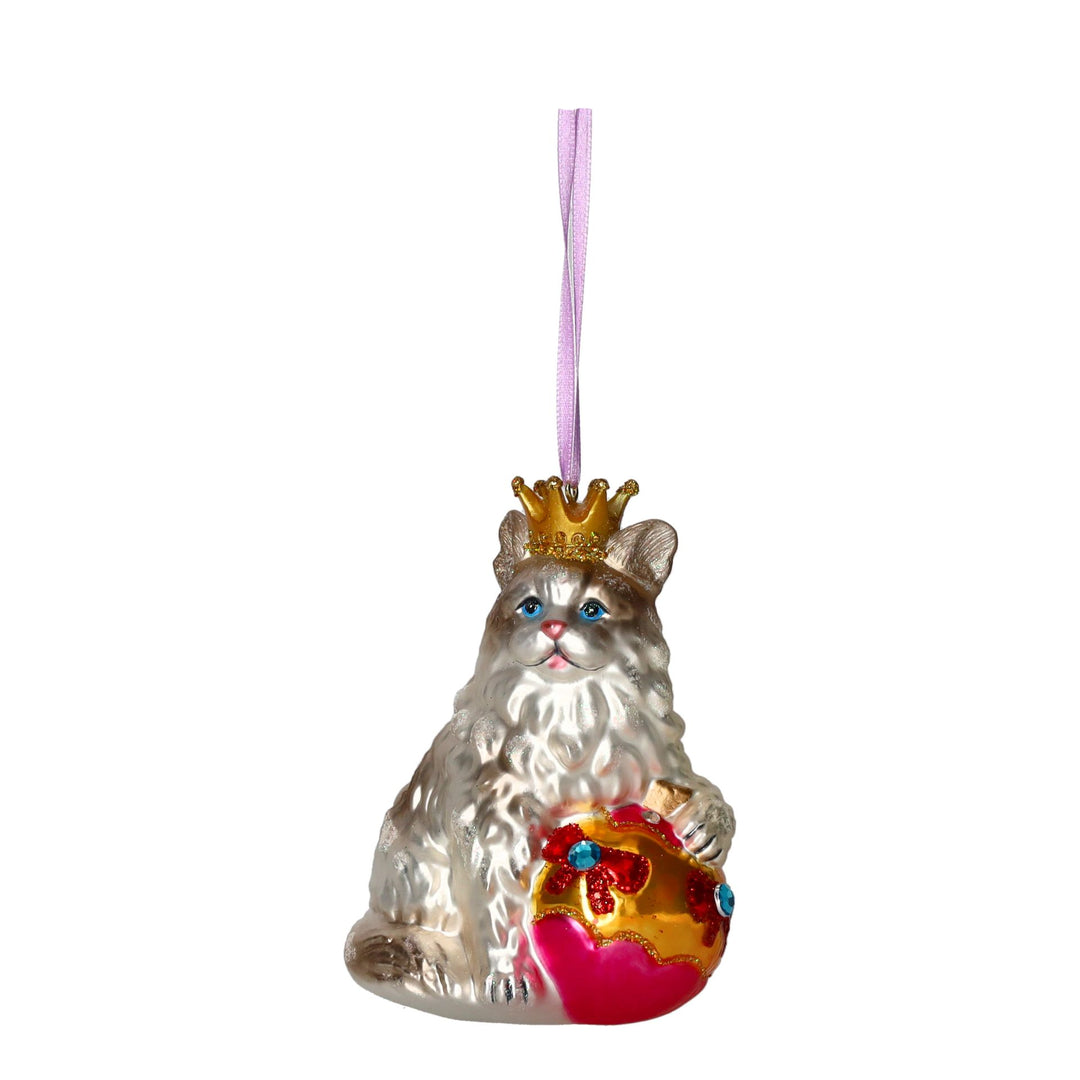 GIFTCOMPANY Christbaumkugel Katze mit Krone