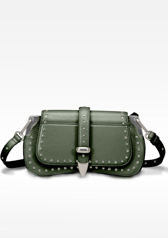 LES VISIONNAIRES Tasche LUNA Westernstyle Festival, Farbe Moosgrün Khaki