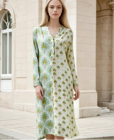 SOULKATHRINE Kleid Palmen, lang