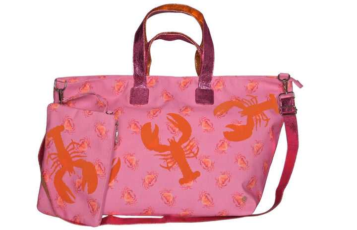 CUTE STUFF Shopper XL Krabben mit Hummer, Pink/Orange