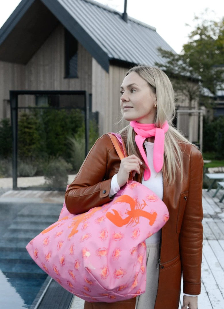 CUTE STUFF Shopper XL Krabben mit Hummer, Pink/Orange
