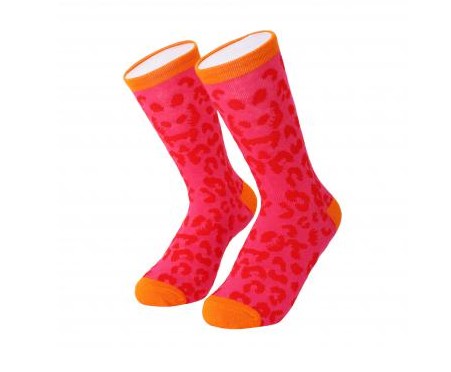 MOO ILO SOCKEN in kleiner Neonpren Tasche, Leo, Farbe Pink