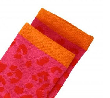 MOO ILO SOCKEN in kleiner Neonpren Tasche, Leo, Farbe Pink