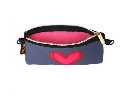 MOO ILO SOCKEN in kleiner Neonpren Tasche, Lieblingsmensch, Farbe Navy/Pink