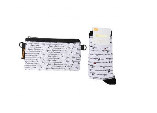 MOO ILO SOCKEN in kleiner Neonpren Tasche, Love