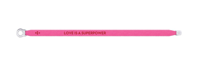 SORBET ISLAND Armband aus Satin, Aufdruck LOVE IS A SUPERPOWER