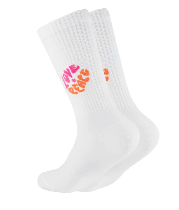 OOLEY Socken Icon - Love Peace Neon Pink / Neon Orange