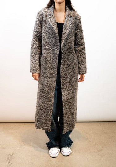 OUTRYGHT Long Mantel mit Reh-Muster Trend-Print