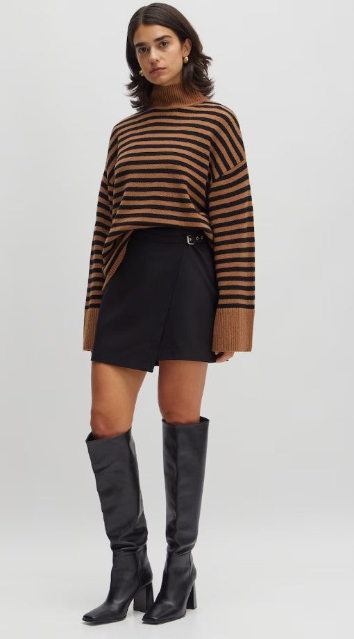 EDITED Pullover Matthea, Farbe Schwarz/Braun gestreift