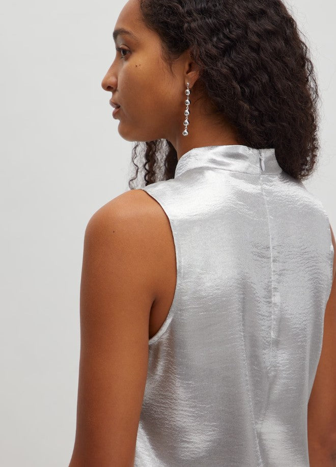 EDITED Bluse Maxim, ohne Arm, Farbe Silber