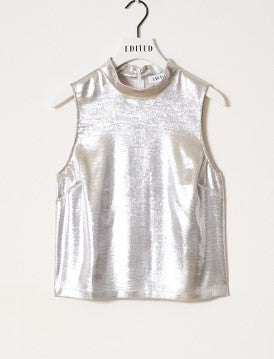 EDITED Bluse Maxim, ohne Arm, Farbe Silber
