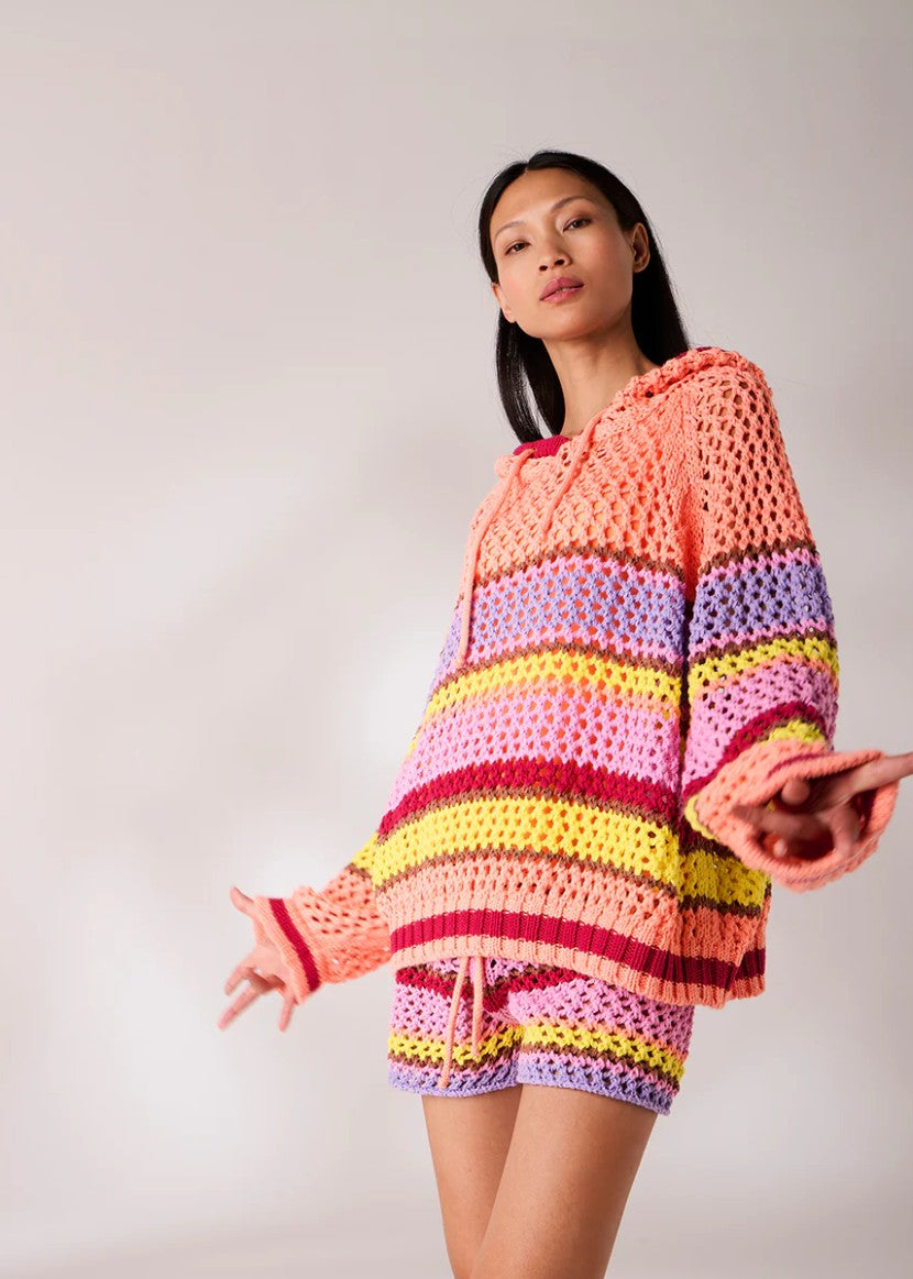 LIV BERGEN Hoodie Crochet Melone