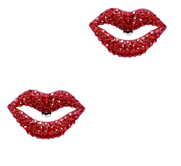 MAXIMONDÄN Schuhclips Glitzer Mund Lippen, Farbe Rot