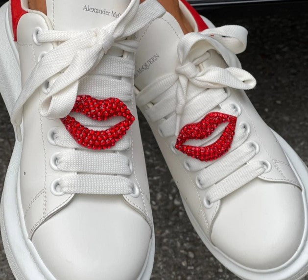 MAXIMONDÄN Schuhclips Glitzer Mund Lippen, Farbe Rot