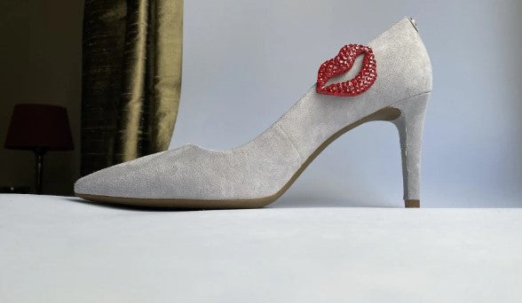 MAXIMONDÄN Schuhclips Glitzer Mund Lippen, Farbe Rot