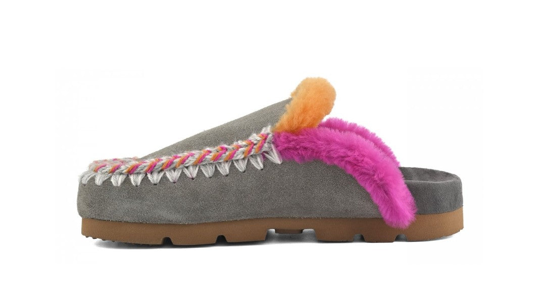 MOU Sandale Winter Bio overstiching, Farbe Grau