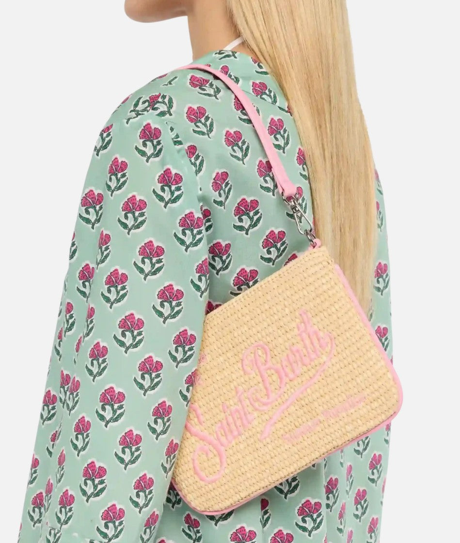MC2 SAINT BARTH Tasche Parisienne Mini Straw mit Strass