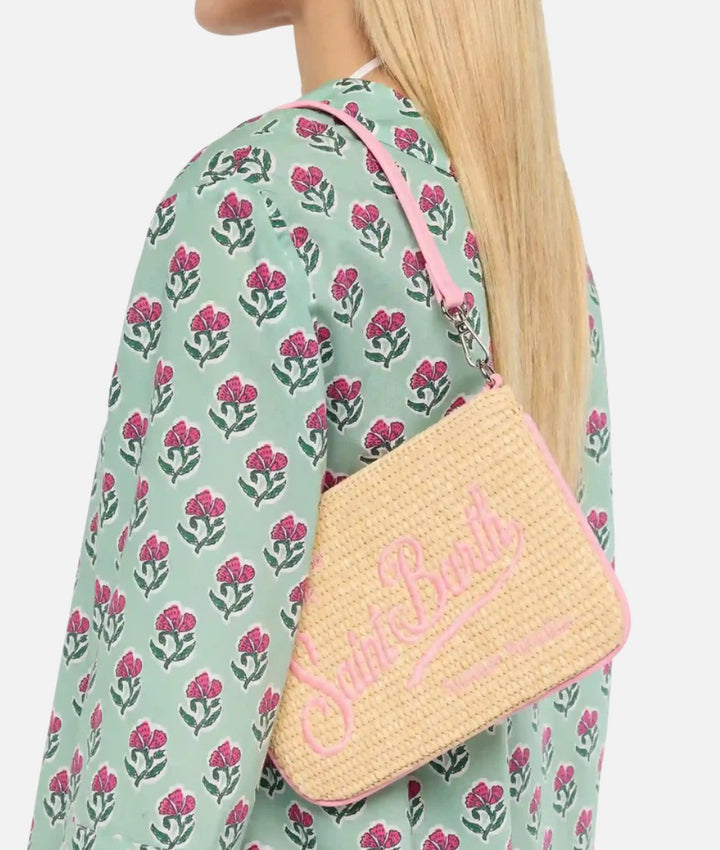 MC2 SAINT BARTH Tasche Parisienne Mini Straw mit Strass