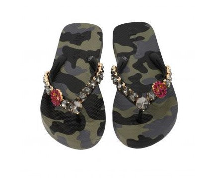 MOO'ILO Schuhe Flipis PEACE Camouflage Grün
