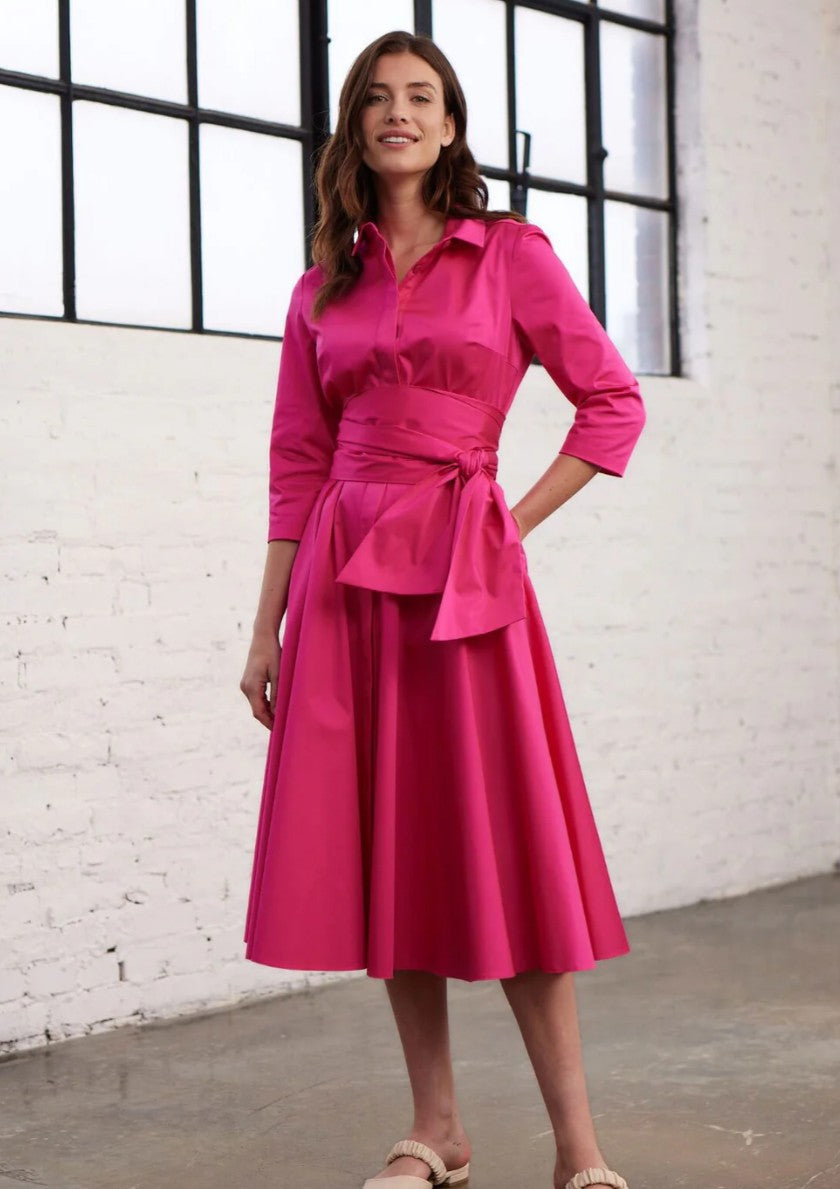 MARIANNA DERI Blusenkleid mit Bindegürtel, Farbe Pink