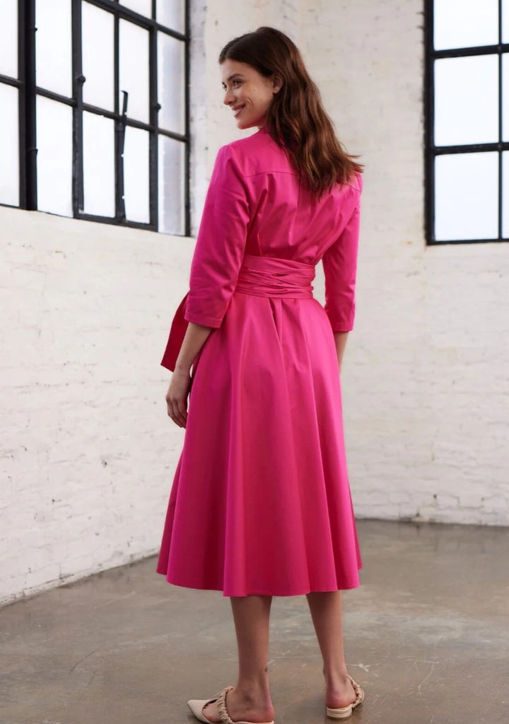MARIANNA DERI Blusenkleid mit Bindegürtel, Farbe Pink