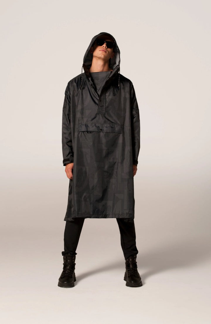 RAIN KISS Poncho Back to Black Art Camo, Farbe Schwarz