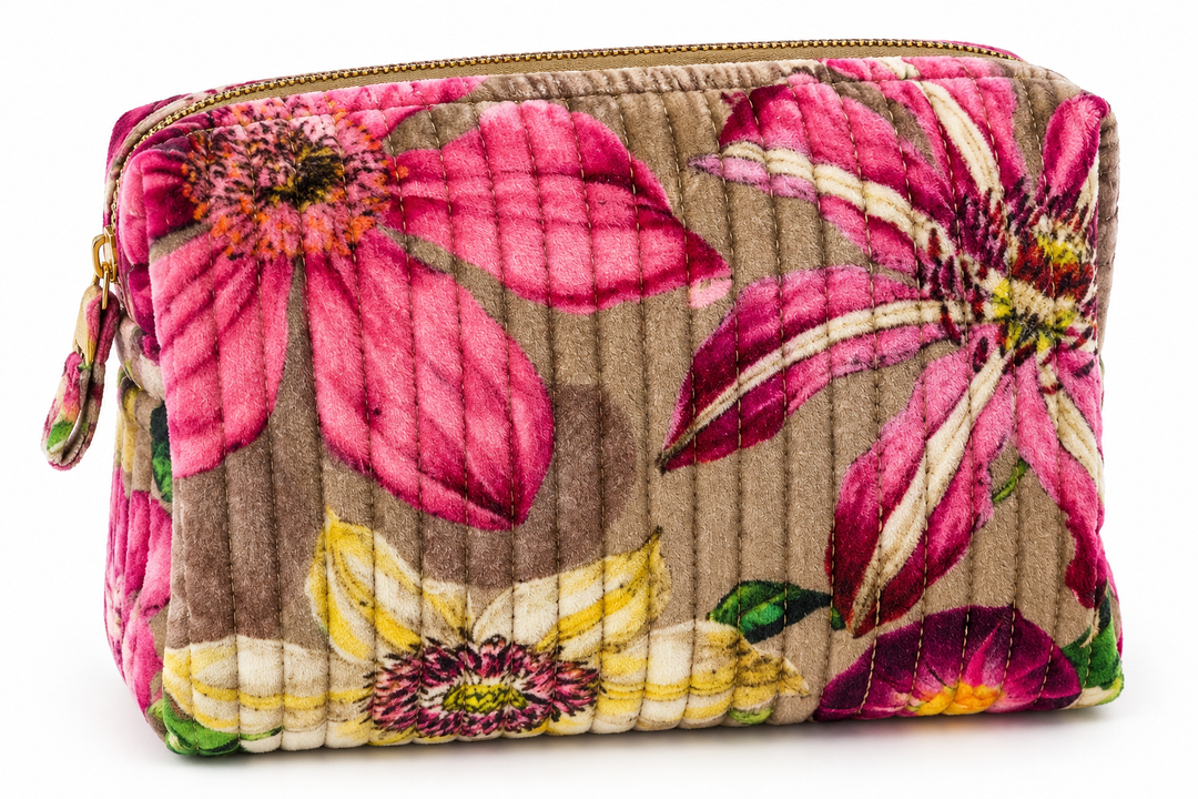POWDER Kulturtasche Modell groß Pinke Blumen