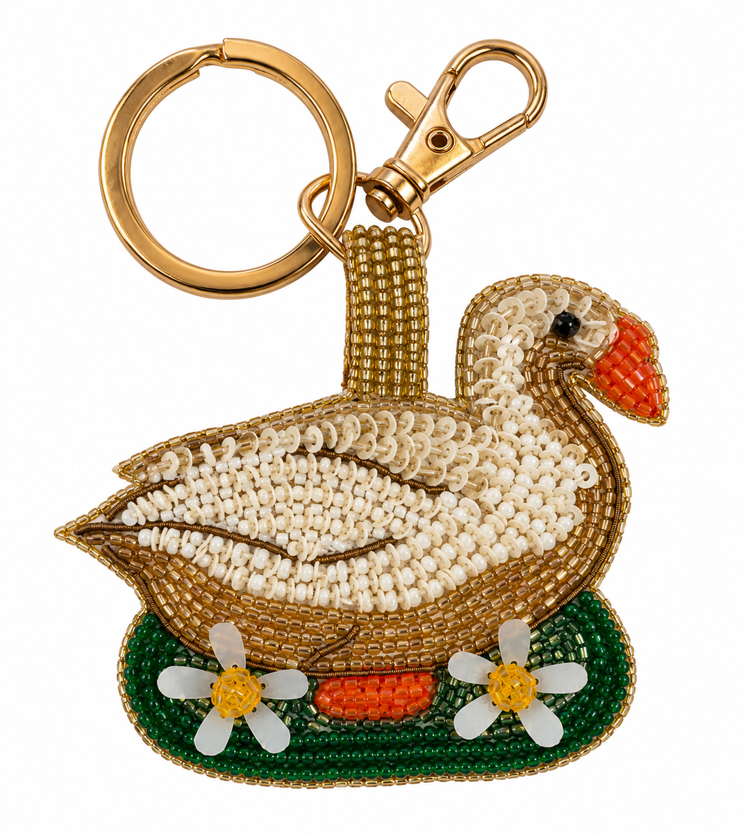 POWDER Schlüsselanhänger Gans mit Glassteinen