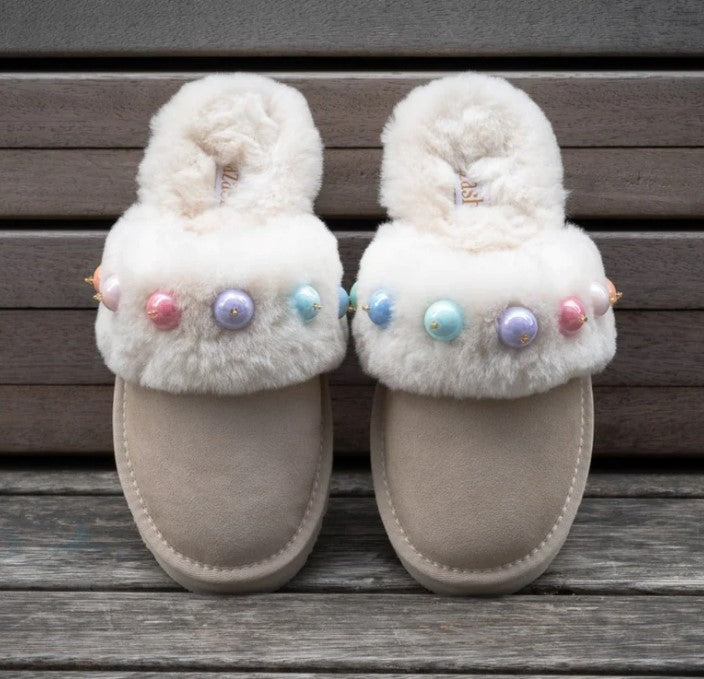 ZAZAZSHOO SCHUHE Taupe Rainbow Love