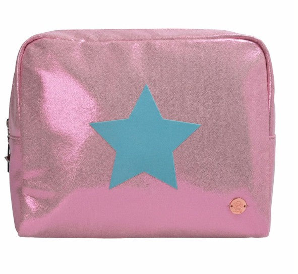 CUTE STUFF Kosmetiktasche Star Rosa/Blau