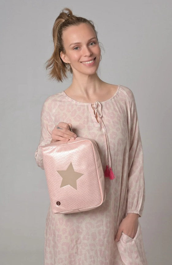 CUTE STUFF Kosmetiktasche Star Rosé Gold/Beige