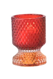 GIFTCOMPANY, Jacquard Kerzenhalter, Farbe Rot/Orange