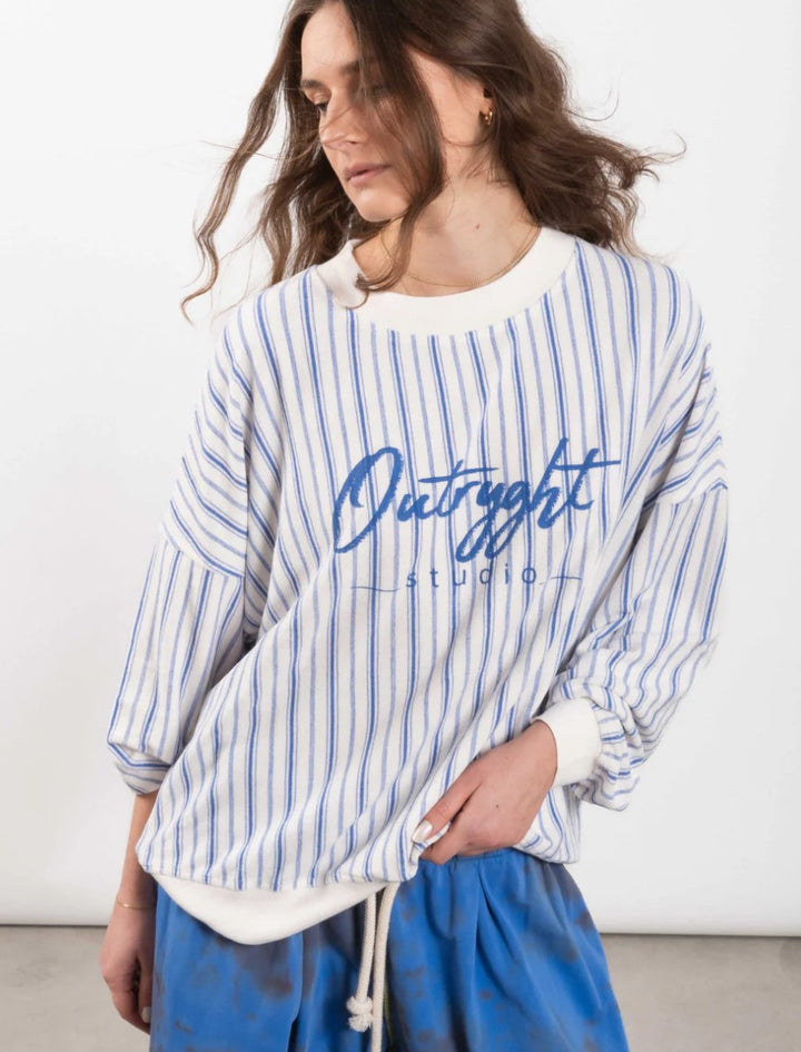 OUTRYGHT T-Shirt Sash Stripe Weiß/Blau
