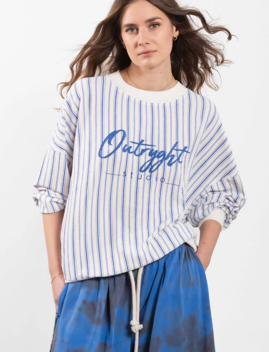 OUTRYGHT T-Shirt Sash Stripe Weiß/Blau