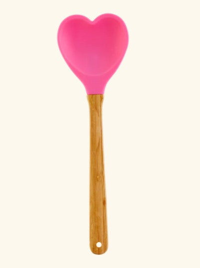RICE Löffel Teigschaber Silikon HERZ Pink