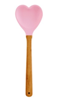 RICE Löffel Teigschaber Silikon HERZ Rosa