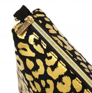MOO ILO Tasche Clutch Neopren Leo Schwarz Gold