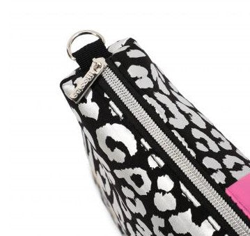 MOO ILO Tasche Clutch Neopren Leo Schwarz Silber