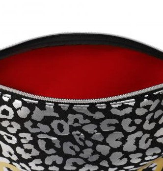 MOO ILO Tasche Clutch Neopren Leo Schwarz Silber